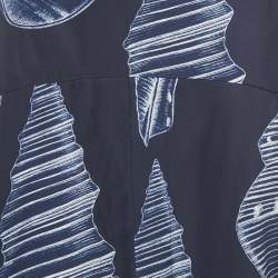 Stella McCartney Blue Ariah Shell Print Sati Silk Midi Skirt M