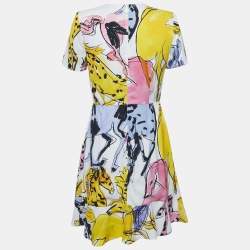 Stella McCartney White Printed Crepe Mini Dress S