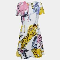Stella McCartney White Printed Crepe Mini Dress S