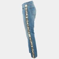 Pre Owned Stella McCartney Blue Logo Tape Denim Jeans M Waist 29"