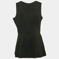 Pre Owned Stella McCartney Black Crepe Buckle Detail Sleeveless Top M