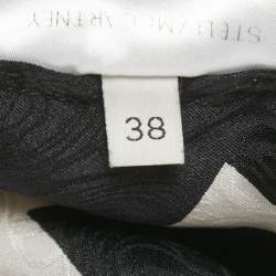 Pre Owned Stella McCartney Black/White Striped Jacquard Silk Belted Trousers S