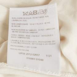 Pre Owned Stella McCartney White Printed Silk & Knit Layered Top S