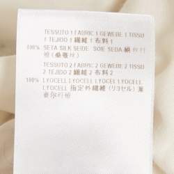 Pre Owned Stella McCartney White Printed Silk & Knit Layered Top S