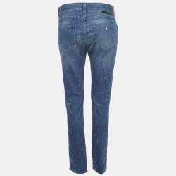 Pre Owned Stella McCartney Blue Washed Denim Star Detail Jeans S