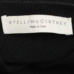 Pre Owned Stella McCartney Black Wool Knit Floral Embroidered Dress M