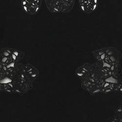 Pre Owned Stella McCartney Black Wool Knit Floral Embroidered Dress M
