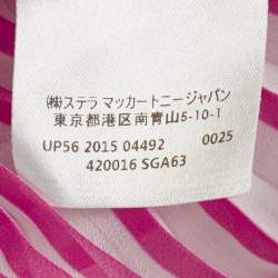 Pre Owned Stella McCartney Pink/Red Pleated Crepe Sleeveless Dress M