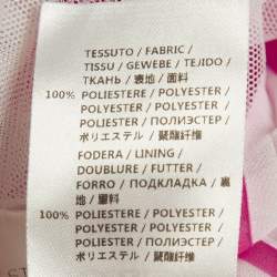 Pre Owned Stella McCartney Pink/Red Pleated Crepe Sleeveless Dress M