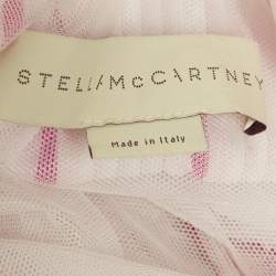 Pre Owned Stella McCartney Pink/Red Pleated Crepe Sleeveless Dress M