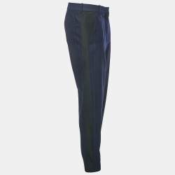 Pre Owned Stella McCartney Blue Pinstripe Wool Trousers M