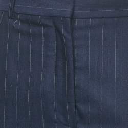 Pre Owned Stella McCartney Blue Pinstripe Wool Trousers M