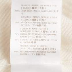 Pre Owned Stella McCartney Cream Wool Contrast Lapel Blazer L