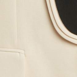 Pre Owned Stella McCartney Cream Wool Contrast Lapel Blazer L