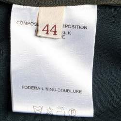 Pre Owned Stella McCartney Dark Green Silk Sheer Detail Top M