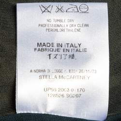 Pre Owned Stella McCartney Dark Green Silk Sheer Detail Top M