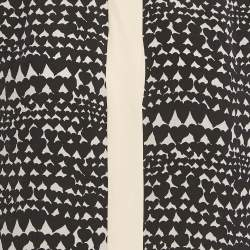 Pre Owned Stella McCartney Monochrome Heart Print Silk Full Sleeves Blouse S