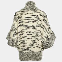 Pre Owned Stella McCartney Ivory Chunky Fleece Wool Knit Cardigan S