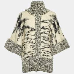 Pre Owned Stella McCartney Ivory Chunky Fleece Wool Knit Cardigan S
