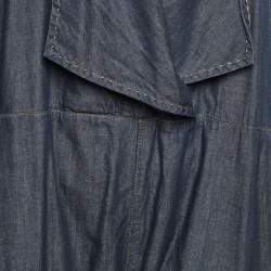 Pre Owned Stella McCartney Blue Cotton Halter Neck Backless Playsuit M