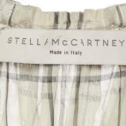 Pre Owned Stella McCartney Cream Check Print Sheer Silk Camisole Top M