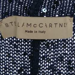 Pre Owned Stella McCartney Blue Sequin Cotton Knit Jogger Pants S