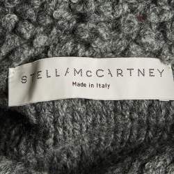 Pre Owned Stella McCartney Grey Fleece Wool Zip-Up Sleeveless Cardigan S