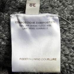 Pre Owned Stella McCartney Grey Fleece Wool Zip-Up Sleeveless Cardigan S