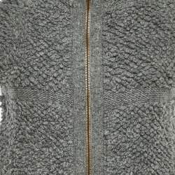 Pre Owned Stella McCartney Grey Fleece Wool Zip-Up Sleeveless Cardigan S