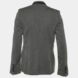 Pre Owned Stella McCartney Black Patterned Wool Single Breasted Blazer S