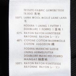 Pre Owned Stella McCartney Black Patterned Wool Single Breasted Blazer S