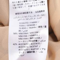 Pre Owned Stella McCartney Metallic Brown Crepe Pleated and Lace Midi Skirt S