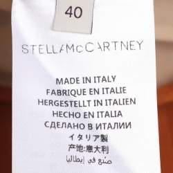 Pre Owned Stella McCartney Metallic Brown Crepe Pleated and Lace Midi Skirt S