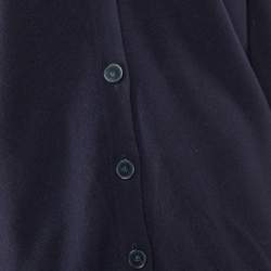 Pre Owned Stella McCartney Navy Blue Wool Button Front Oversized Cardigan XS