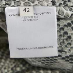 Pre Owned Stella McCartney Grey Snakeskin Print Silk Joggers M