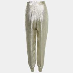 Pre Owned Stella McCartney Metallic Lurex Jogger Trousers M