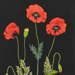 Pre Owned Stella McCartney Black Floral Embroidered Crepe Blouse S