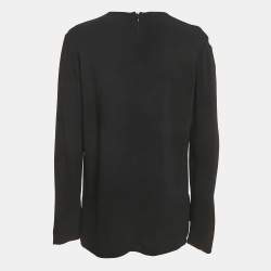 Pre Owned Stella McCartney Black Floral Embroidered Crepe Blouse S