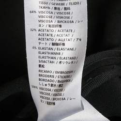 Pre Owned Stella McCartney Black Floral Embroidered Crepe Blouse S