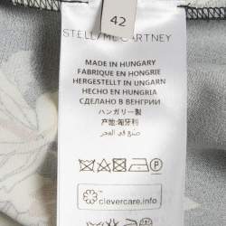 Pre Owned Stella McCartney Navy Blue Printed Crepe Asymmetric Waist Mini Dress M 