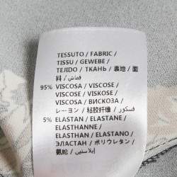 Pre Owned Stella McCartney Navy Blue Printed Crepe Asymmetric Waist Mini Dress M 