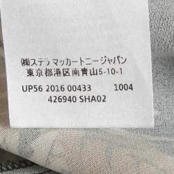 Pre Owned Stella McCartney Navy Blue Printed Crepe Asymmetric Waist Mini Dress M 