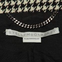 Pre Owned Stella McCartney Monochrome Houndstooth Wool Double Breasted Coat S