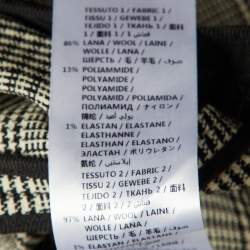 Pre Owned Stella McCartney Monochrome Houndstooth Wool Double Breasted Coat S