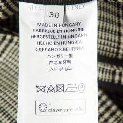 Pre Owned Stella McCartney Monochrome Houndstooth Wool Double Breasted Coat S
