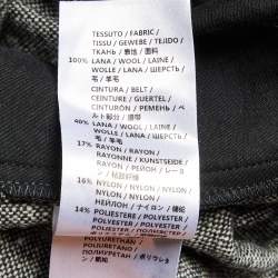 Pre Owned Stella McCartney Grey Wool Paper Bag Waist Belted Trousers M