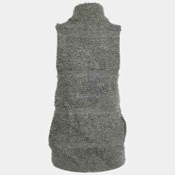 Pre Owned Stella McCartney Grey Wool Knit Sleeveless Jacket S