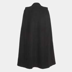 Pre Owned Stella McCartney Black Wool Long Cape Coat S