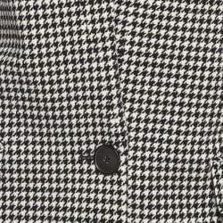 Pre Owned Stella McCartney Monocrome Houndstooth Pattern Wool Mid Length Coat M