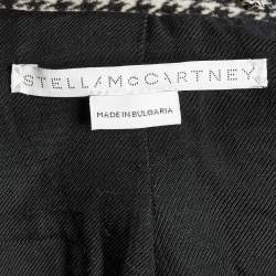 Pre Owned Stella McCartney Monocrome Houndstooth Pattern Wool Mid Length Coat M